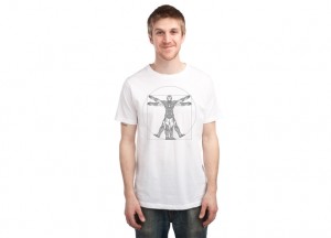 "Vitruviron Man" t-shirt design by Joseph Martin Wright from Threadless.